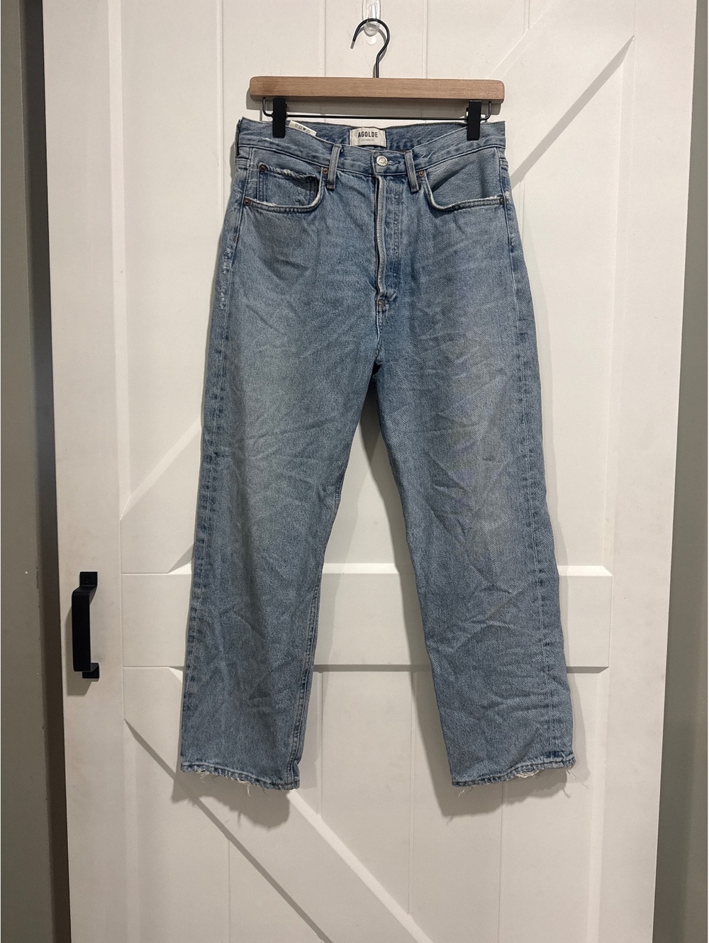 AGOLDE High-Rise Light Wash Denim Jeans, Size 26